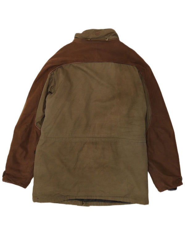 Jaqueta utilitária masculina Beretta UK 42 XL cáqui colorblock algodão