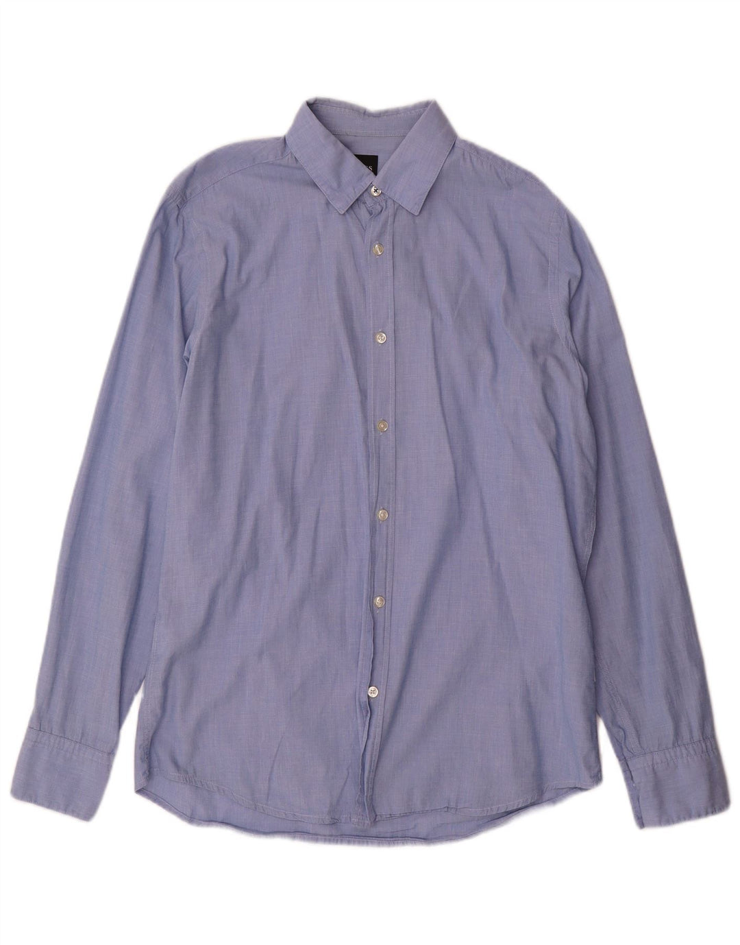 Camisa masculina Hugo Boss Regular Fit algodão azul médio