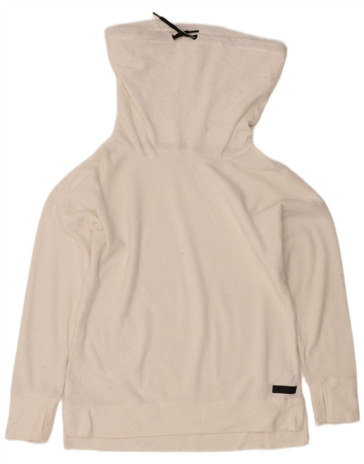 Suéter feminino Calvin Klein com gola redonda e gola alta, tamanho 14, branco médio