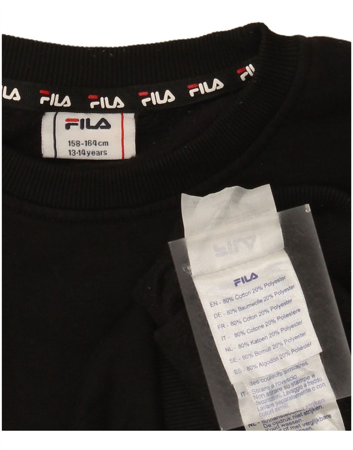 Fila Boys Graphic Sweatshirt Jumper 13-14 Anos Preto Algodão