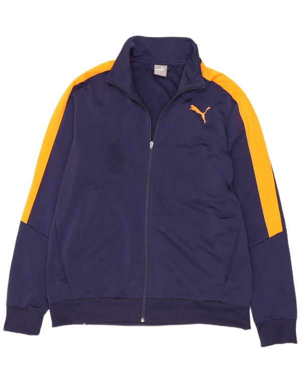 Puma Mens Treino Top Jacket XL Azul Marinho Colorblock Poliéster Esportes
