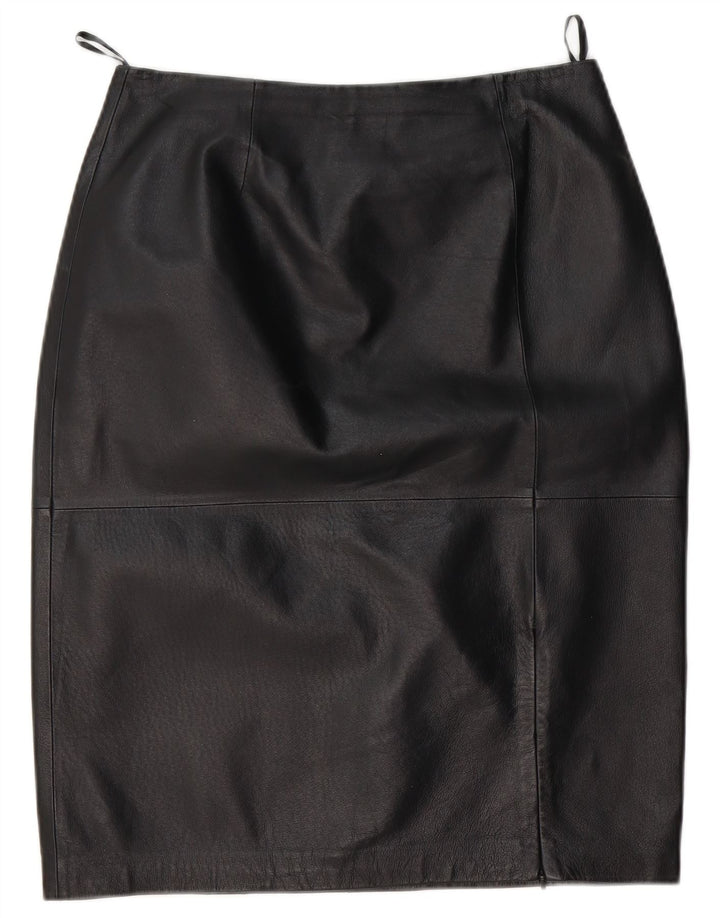 Saia feminina CLASSIC de couro médio W28 couro preto