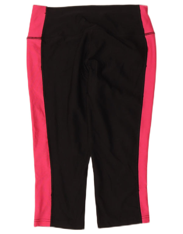 Nike Womens Dri Fit Capri Leggings UK 8 Small Black Colourblock Sports