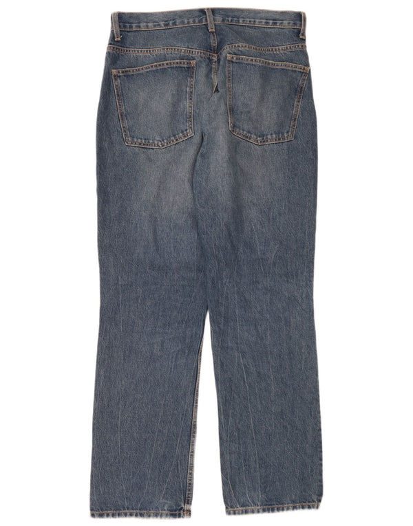 Calça jeans reta feminina Zara EU 44 XL W34 L32 Azul