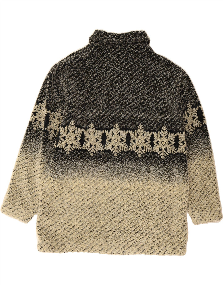 COUNTRY Womens Fleece Jumper EU 42 Large Grey Fair Isle Vintage Country and Second-Hand Country from Messina Hembry 