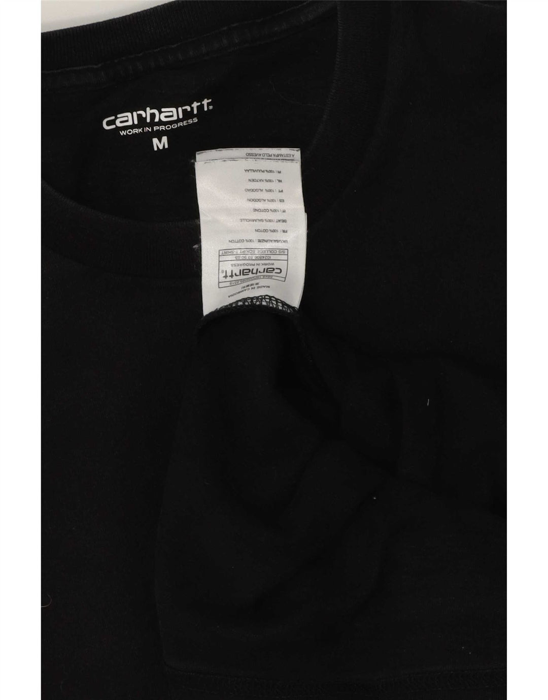 Camiseta gráfica masculina Carhartt Top médio algodão preto