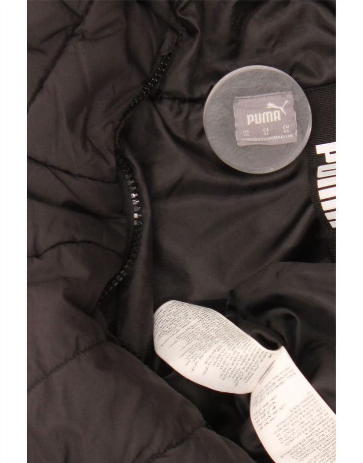 Casaco acolchoado com capuz feminino Puma UK 6 XS preto poliéster