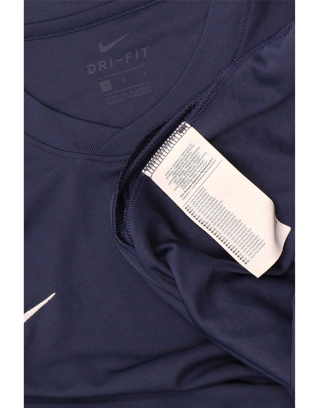 Camiseta masculina Nike Dri Fit grande poliéster azul marinho