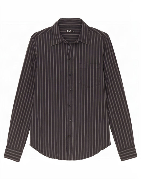 Camisa masculina Dolce & Gabbana Regular Fit IT 48 Médio Azul Marinho Listrado