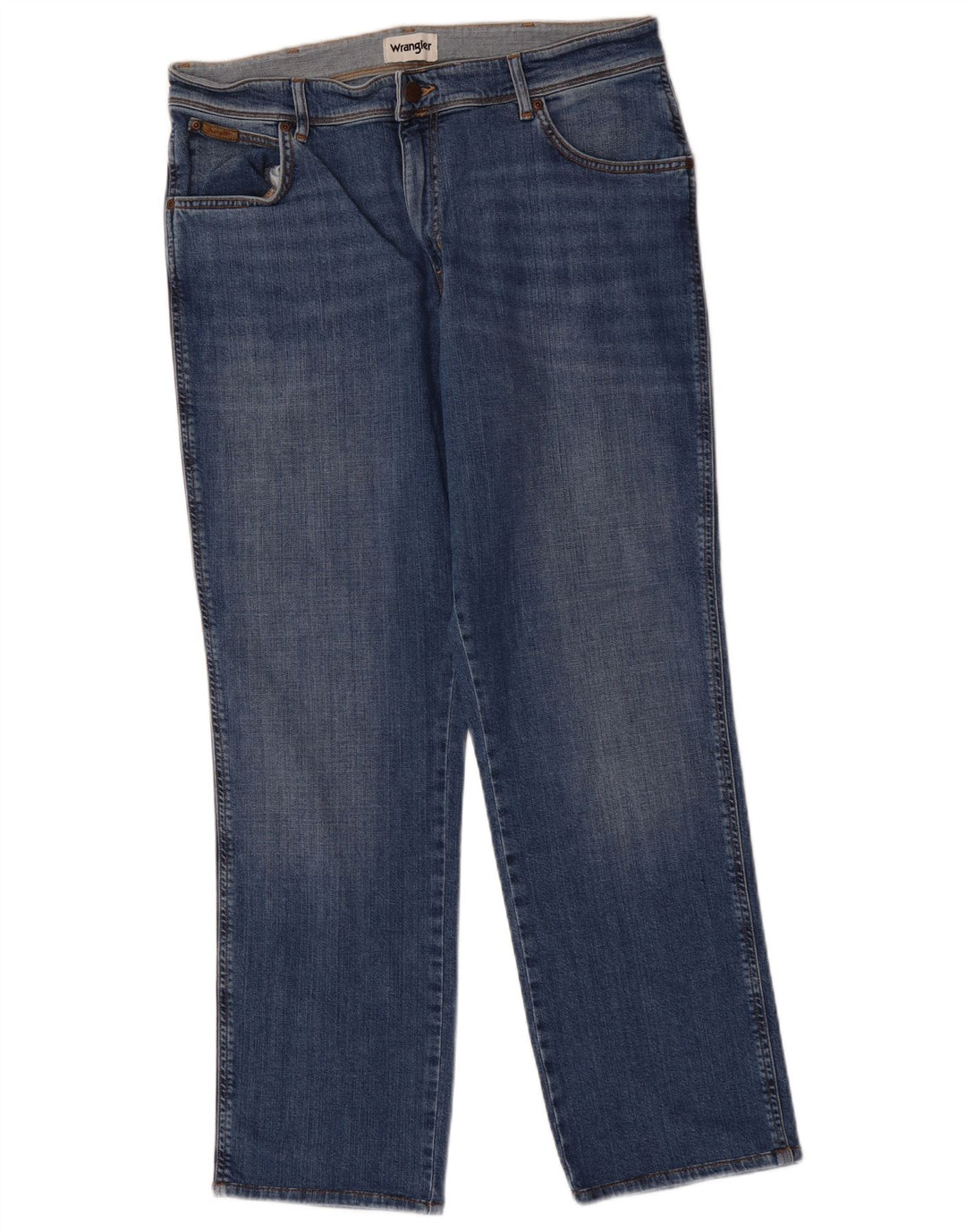 WRANGLER Masculino Texas Straight Jeans W36 L32 Azul Algodão