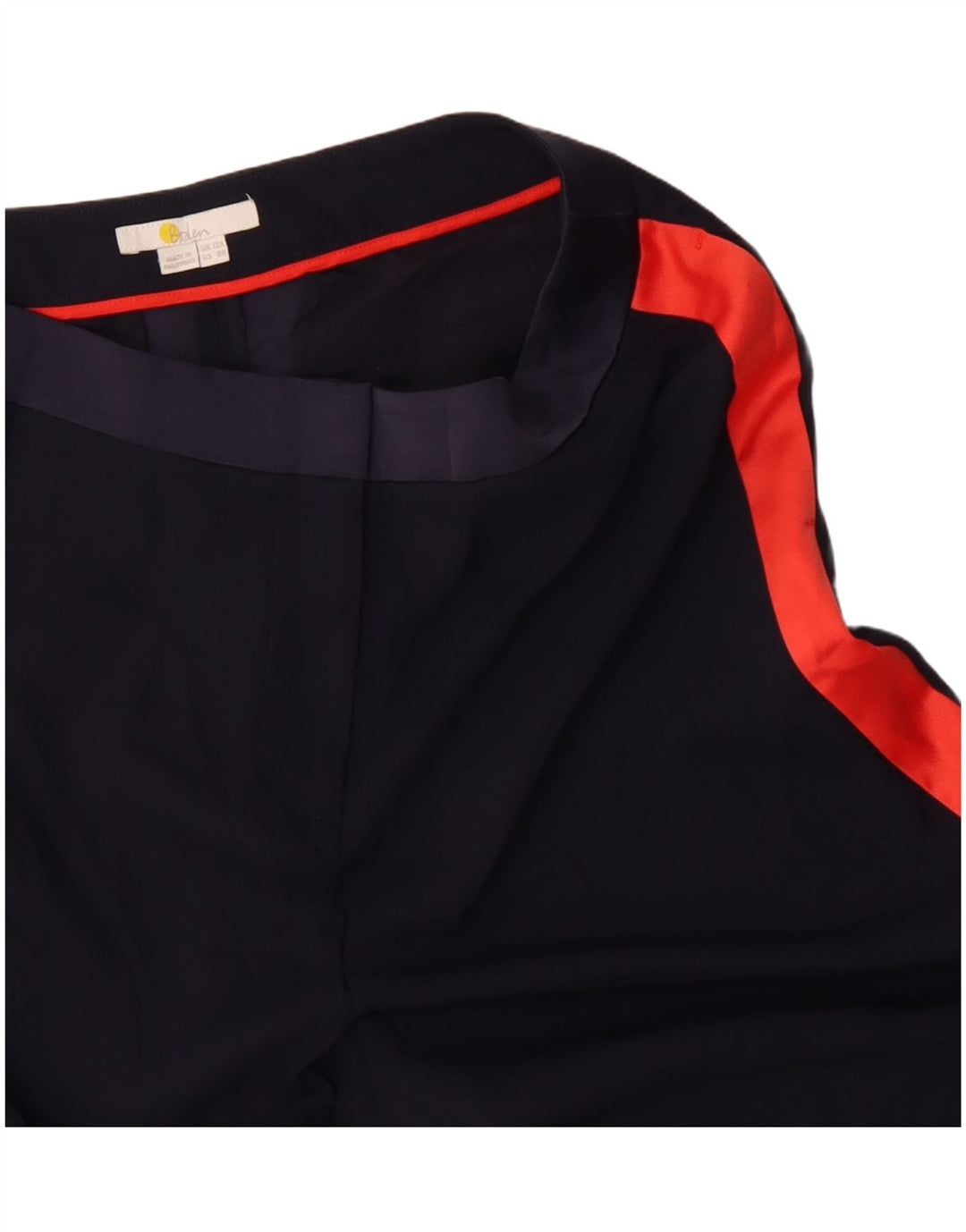 Calça casual feminina Boden Reino Unido 12 médio W32 L26 azul marinho colorblock