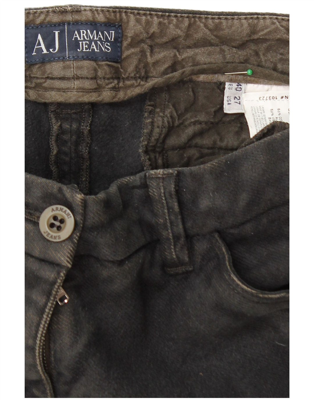 Calça Chino Feminina ARMANI Slim EU 40 Médio W27 L30 Algodão Preto