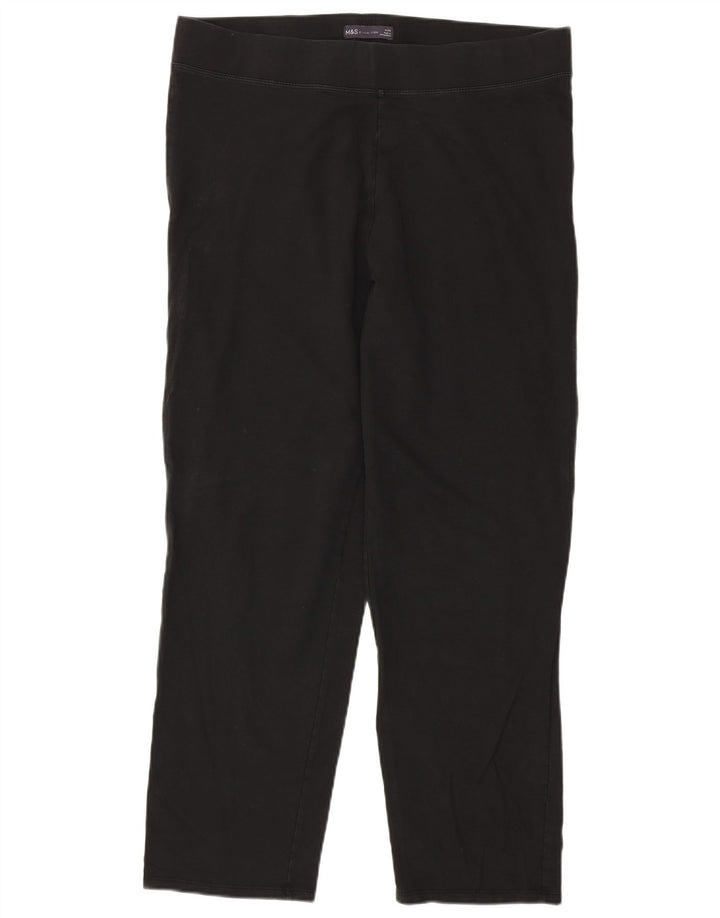 Leggings femininos MARKS & SPENCER UK 18 XL algodão preto