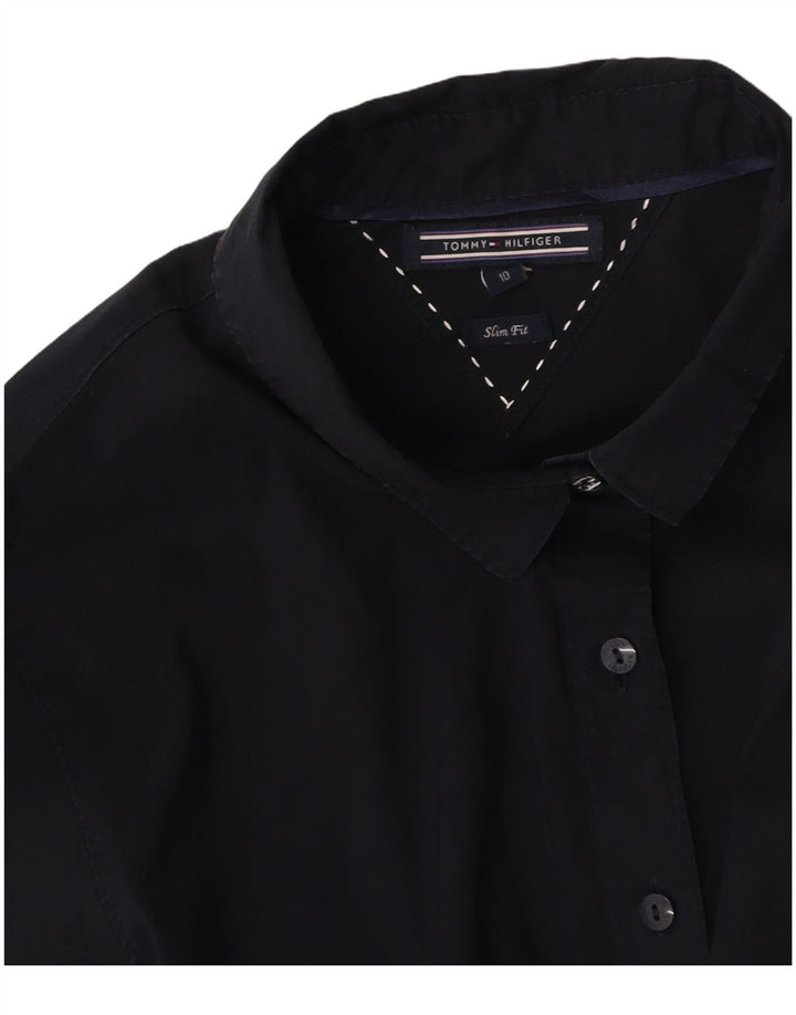 TOMMY HILFIGER Womens Slim Fit Shirt US 10 Large Navy Blue
