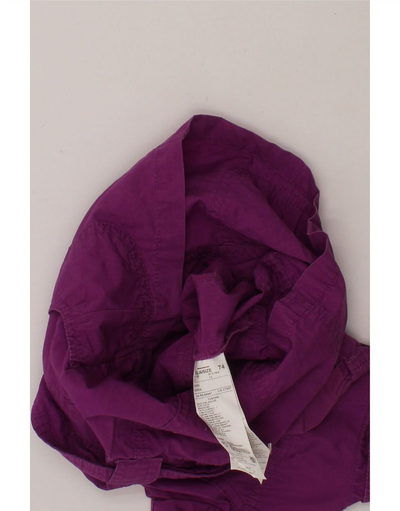 BENETTON Baby Girls Shirt Dress 9-12 Months Purple Cotton Vintage Benetton and Second-Hand Benetton from Messina Hembry 