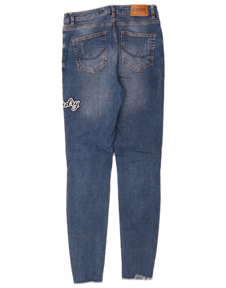 Calça jeans skinny feminina SUPERDRY Sophia Graphic envelhecida W26 L28 algodão azul