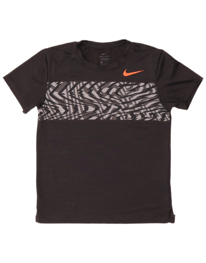 Camiseta masculina Nike Dri Fit Standard Fit gráfica top pequeno preto poliéster