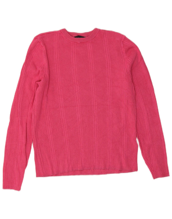 Suéter feminino Marks & Spencer com gola redonda Reino Unido 14 viscose rosa médio
