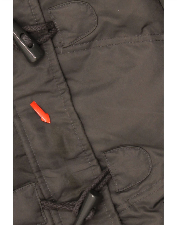 Casaco acolchoado com capuz feminino Tom Tailor UK 14 poliamida cinza médio