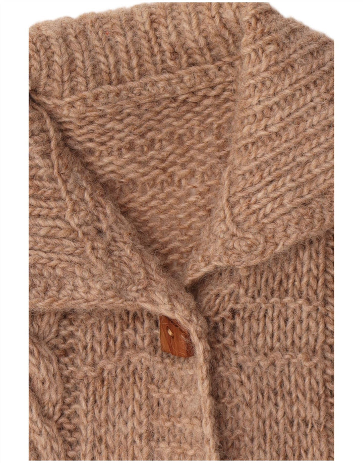 Suéter cardigã oversized feminino vintage Reino Unido 20 2XL marrom