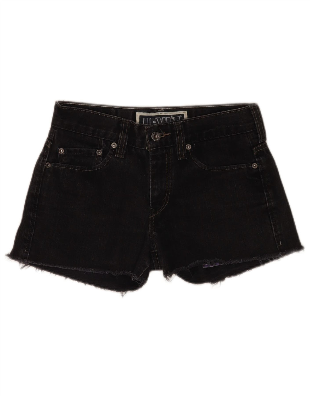Shorts jeans feminino Levi's 511 skinny W30 médio preto algodão