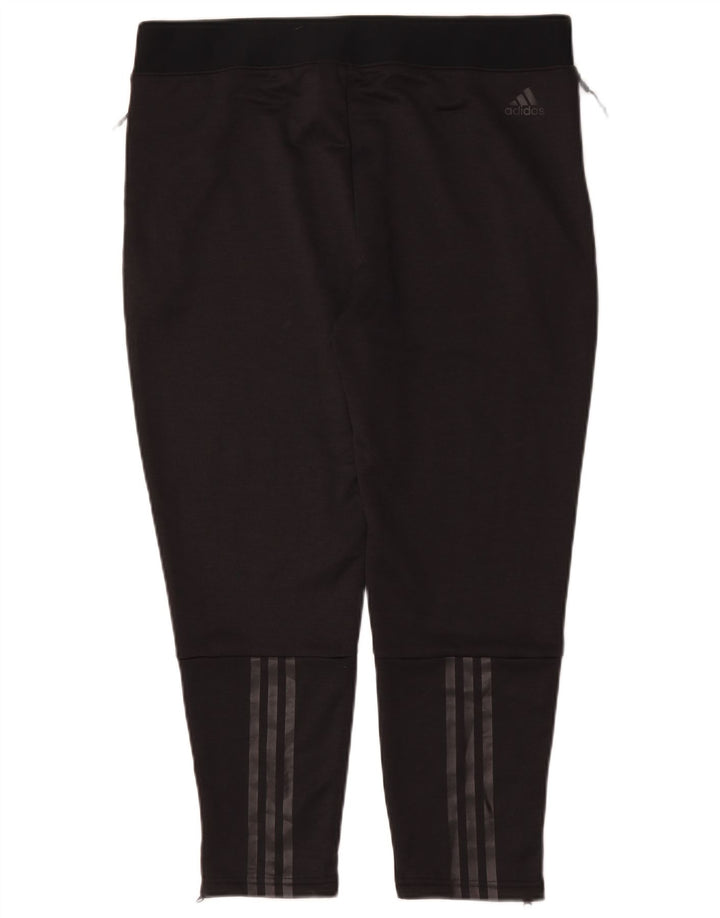 Calça de treino feminina Adidas UK 16/18 grande poliéster preto