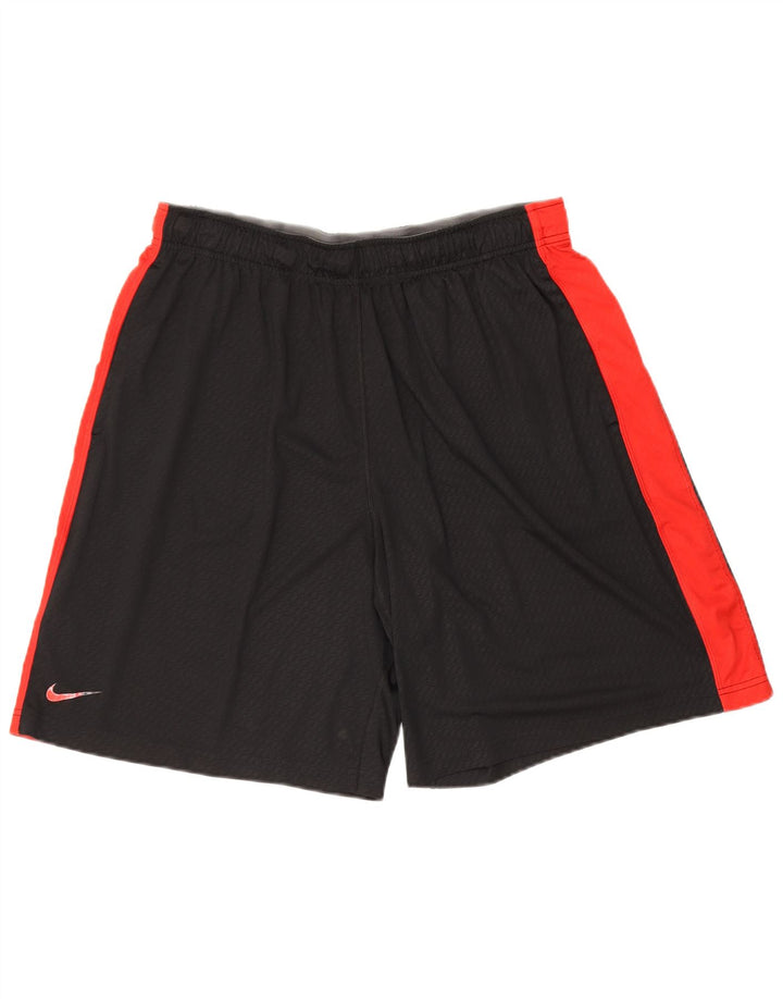 Shorts esportivos masculinos Nike Dri Fit grande poliéster colorblock preto