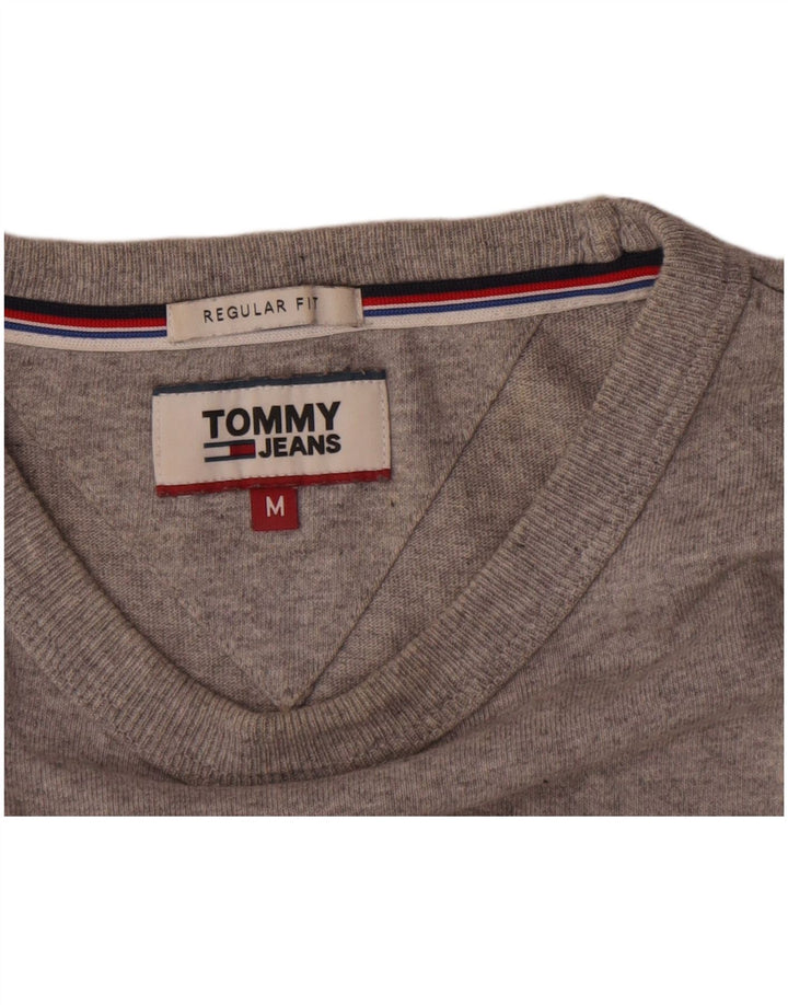 Tommy Hilfiger Mens Regular Fit Gráfico Top Manga Longa Médio Cinza Salpicado