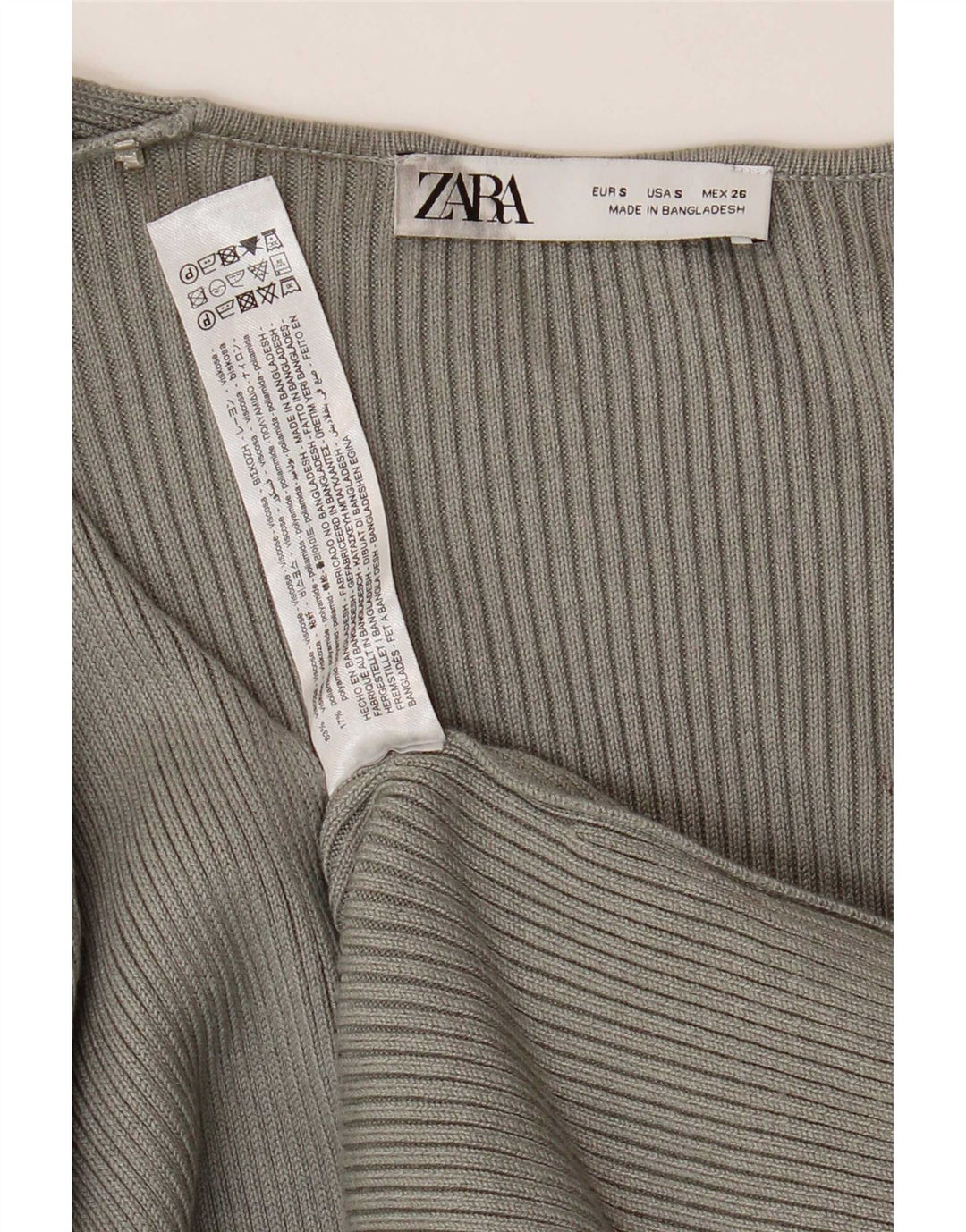 Vestido maxi jumper feminino Zara Reino Unido 8 pequeno viscose cinza