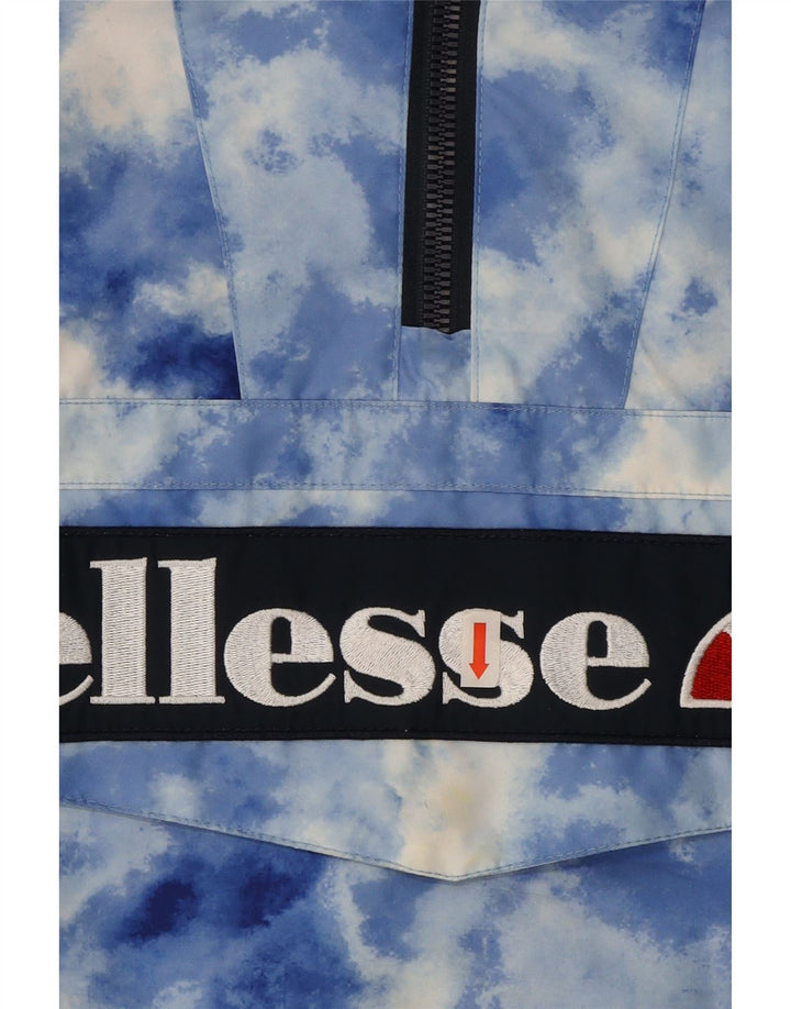 Pulôver masculino Ellesse com capuz, jaqueta de chuva UK 36, pequeno, azul, tie-dye, poliéster