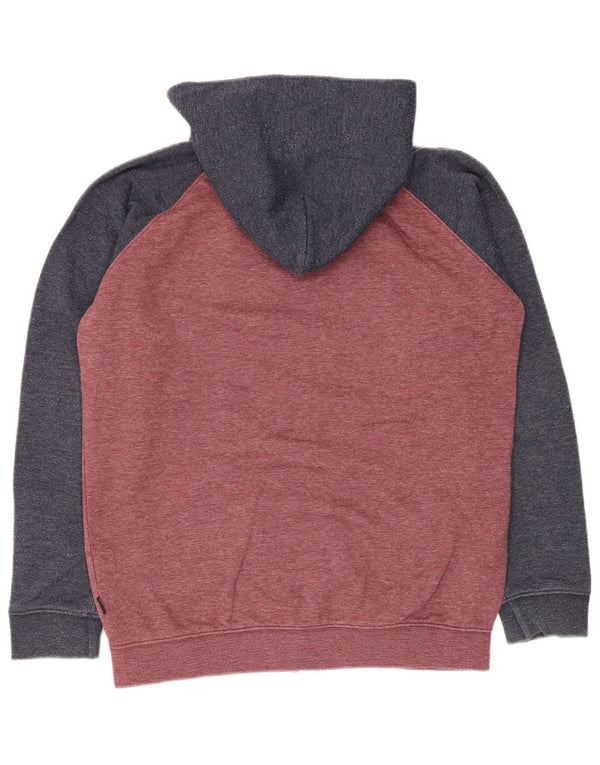 Suéter Quiksilver Boys com capuz e zíper 13-14 anos vermelho algodão colorblock