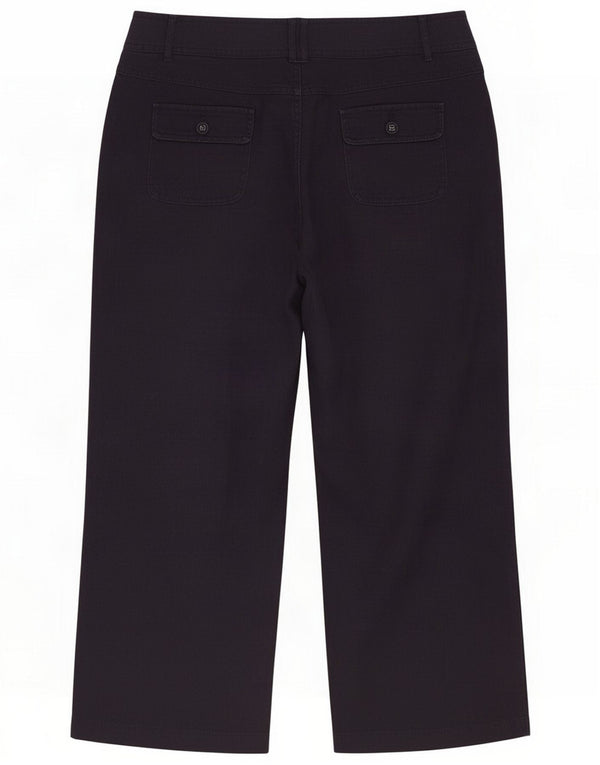 Marks & Spencer Womens Per Una Capri Calças UK 12 Médio W30 L21 Preto