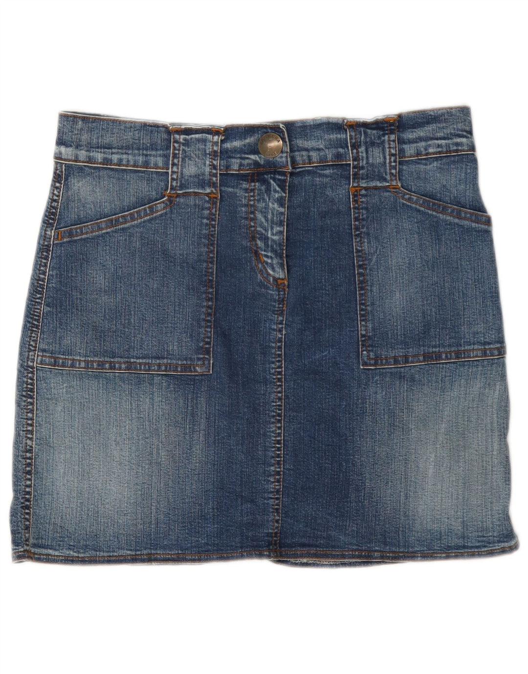 Mini saia jeans feminina Carrera W30 azul médio