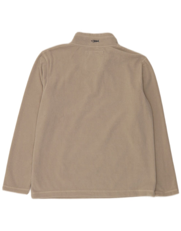 Jumper estranho do velo do pescoço do fecho de correr dos homens dos peixes grande fora do poliéster branco