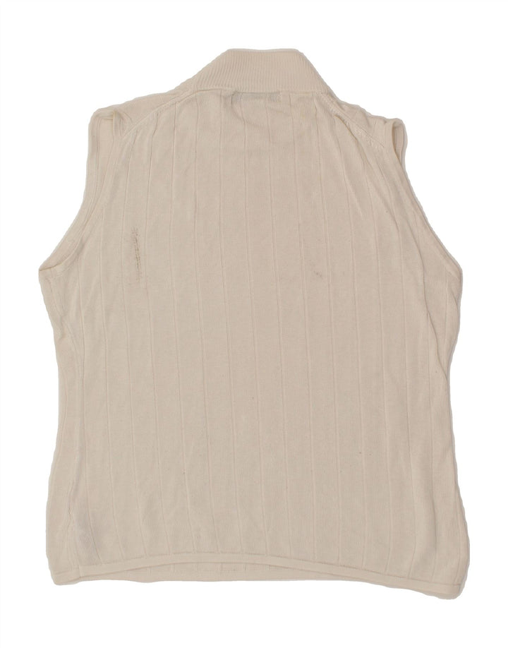 ST. BERNARD Womens Vest Tank Top UK 18/20 XL Off White Cotton Vintage St. Bernard and Second-Hand St. Bernard from Messina Hembry 