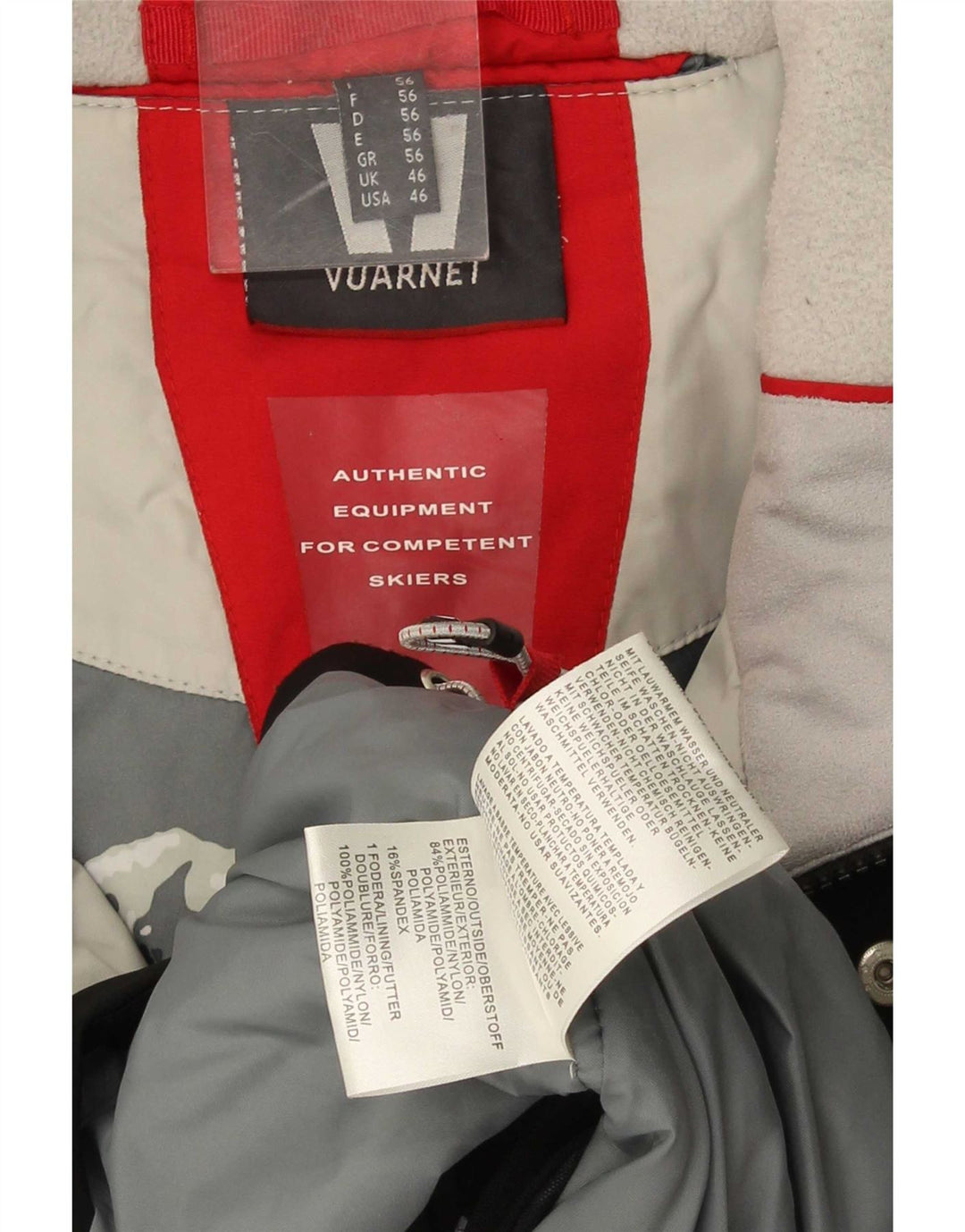 Jaqueta de esqui masculina Vuarnet UK 46 3XL poliamida preta Colourblock