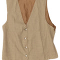 Colete feminino vintage UK 12 médio bege guingão