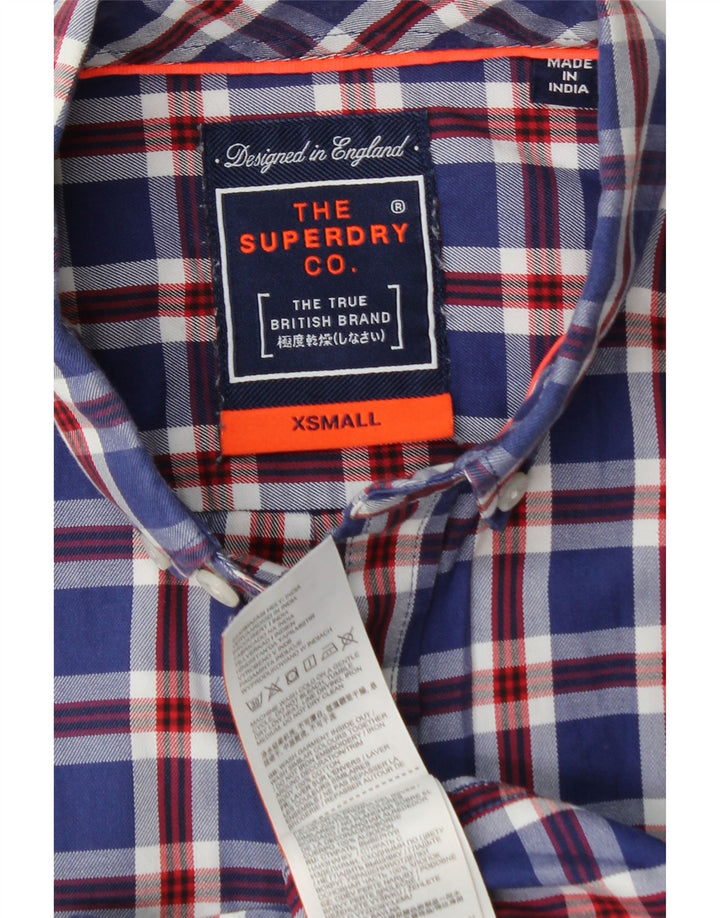 Camisa masculina de flanela SUPERDRY XS azul marinho algodão xadrez