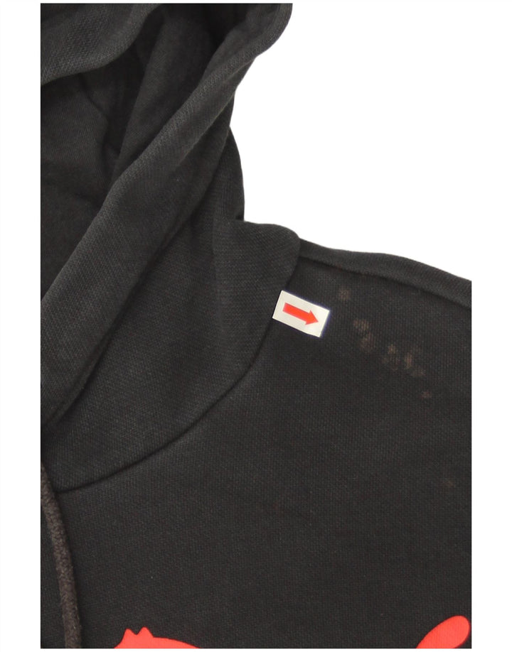 Puma masculino gráfico moletom com capuz pequeno algodão preto