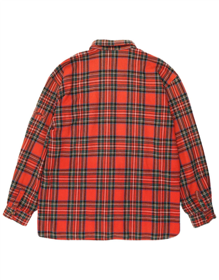 Camisa masculina vintage de flanela XL xadrez vermelho
