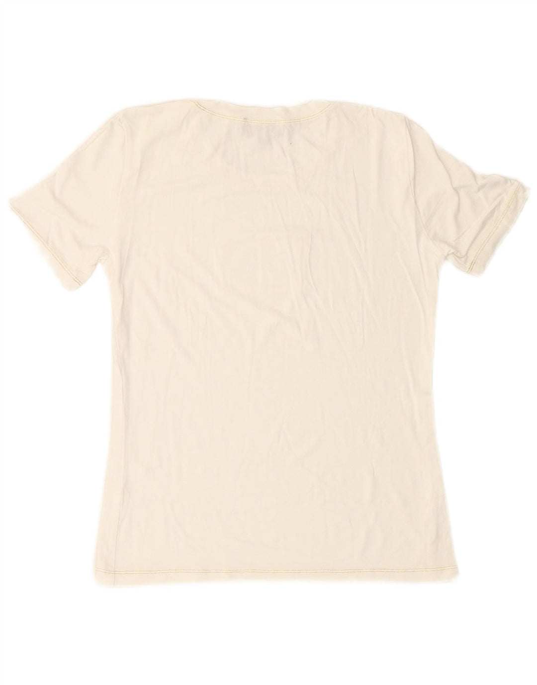 LUISA SPAGNOLI Camiseta feminina gráfica Top UK 14 Médio Branco Viscose