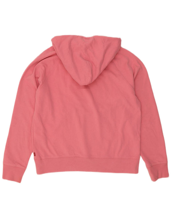 Suéter com capuz gráfico feminino Levi's UK 14 algodão rosa médio