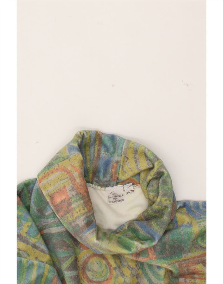 VINTAGE Top feminino oversized manga comprida UE 36 pequeno multicolorido