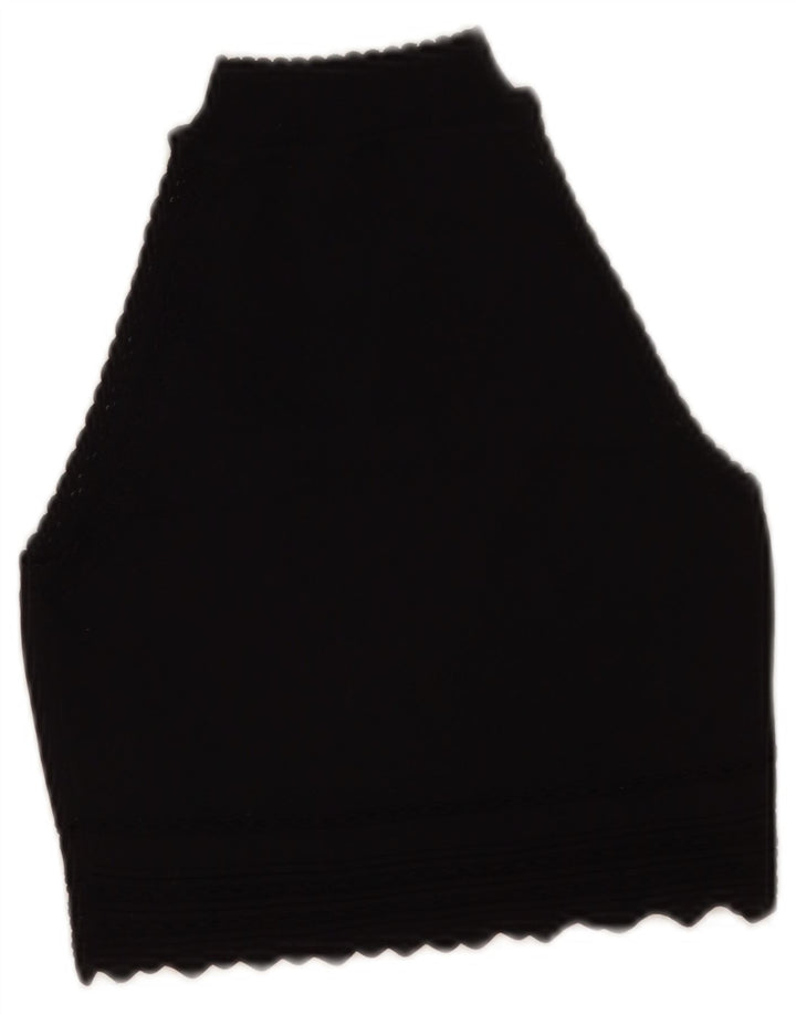 Zara Womens Crop Vest Regata Reino Unido 8 Pequeno Preto