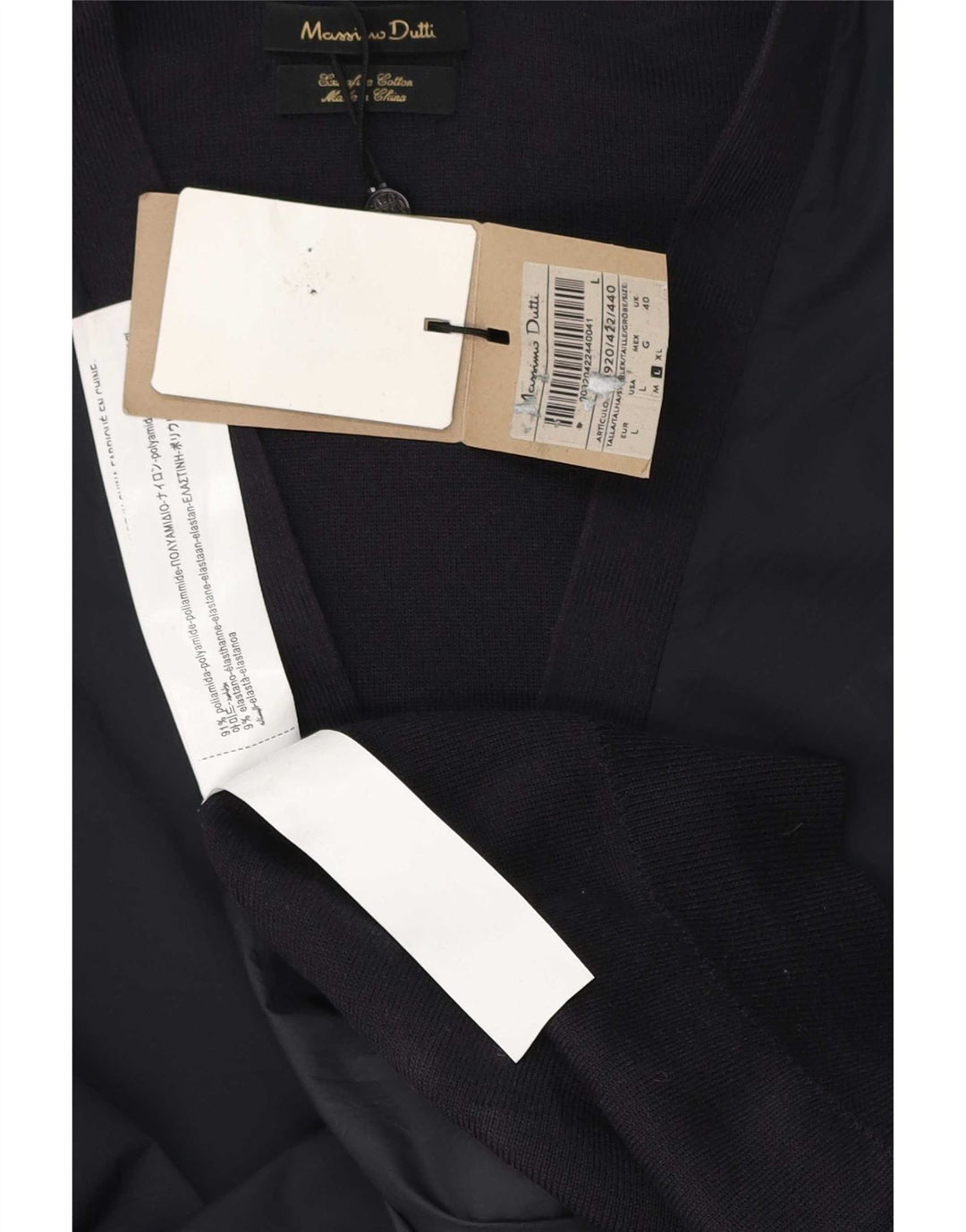 Suéter cardigã masculino Massimo Dutti regular fit grande azul marinho poliamida