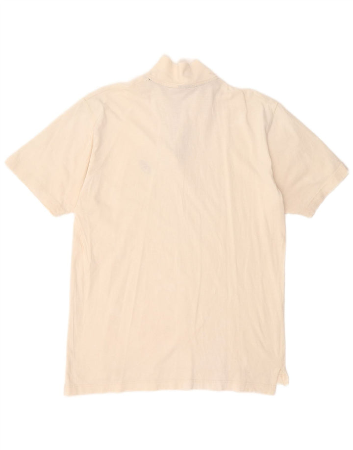Camiseta masculina ASICS com decote em zíper grande branco