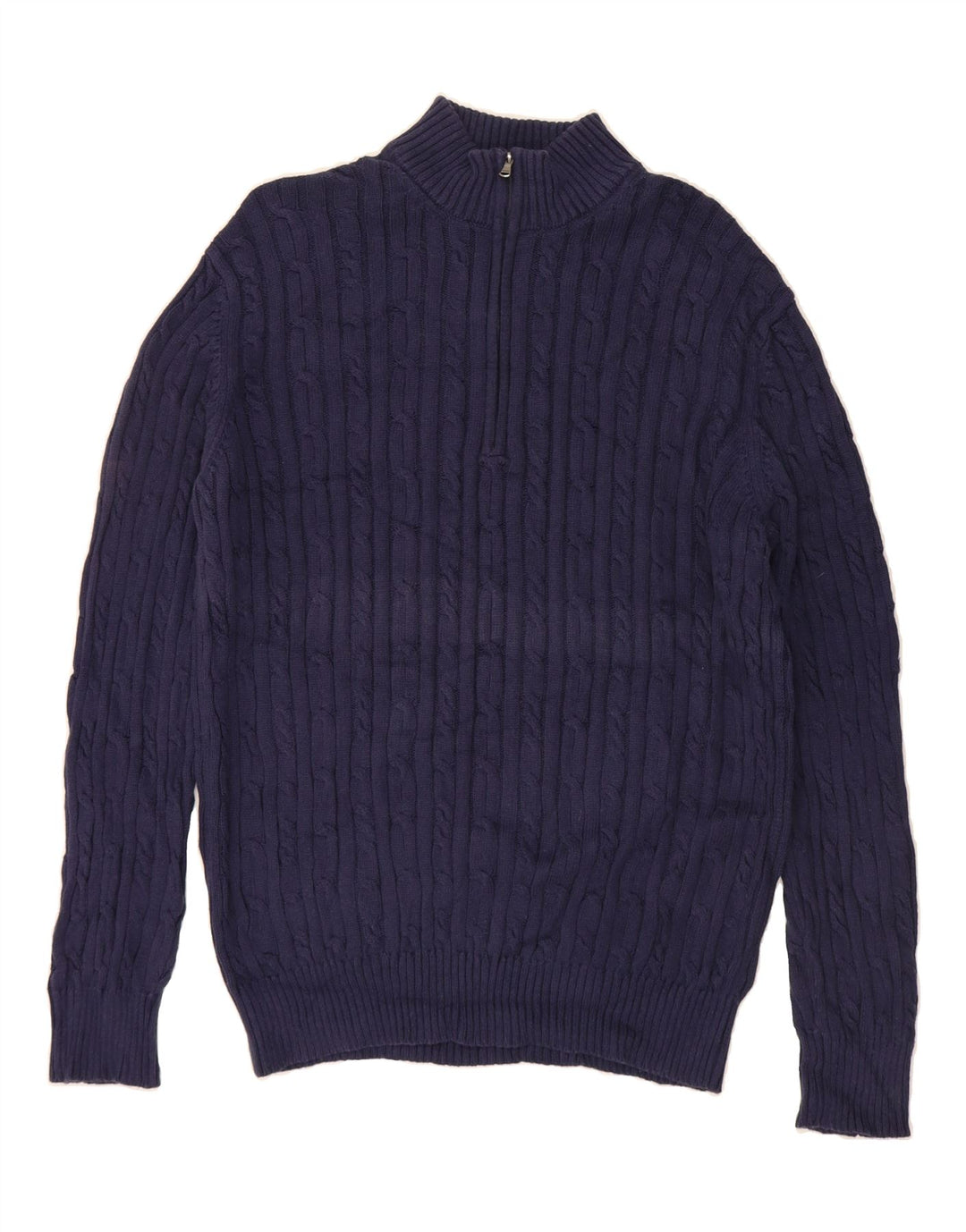 IZOD Mens Zip Neck Jumper Sweater XL Navy Blue Cotton Vintage Izod and Second-Hand Izod from Messina Hembry 