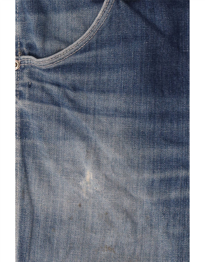 Shorts jeans feminino Wrangler desgastado W29 azul médio