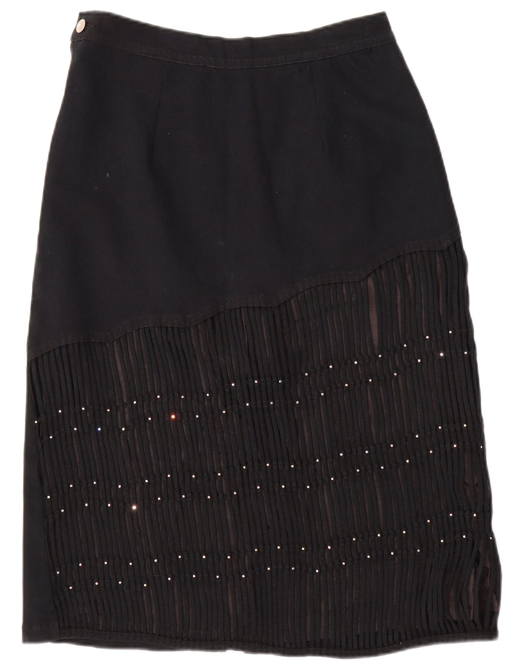 Saia jeans feminina VINTAGE W30 médio preto