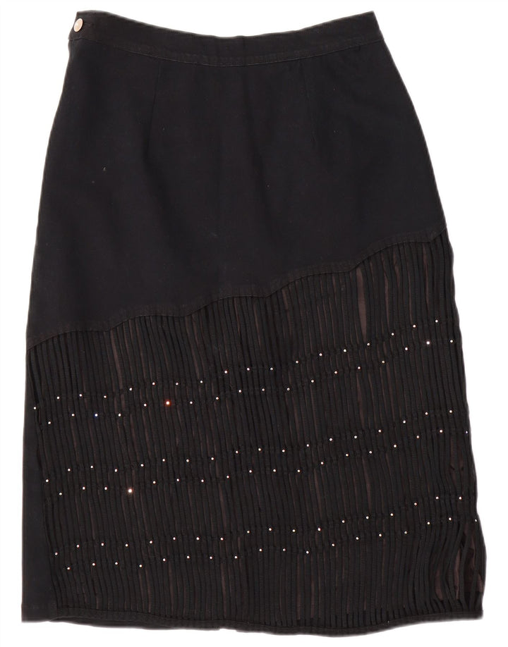 Saia jeans feminina VINTAGE W30 médio preto